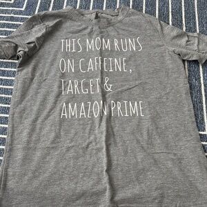 Gray Tee with Fun Mom Quote